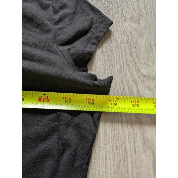 DKNY Jeans Womens Black Short Sleeve Sequin Logo T-Shirt Size Large Cotton Blend - Picture 6 of 6